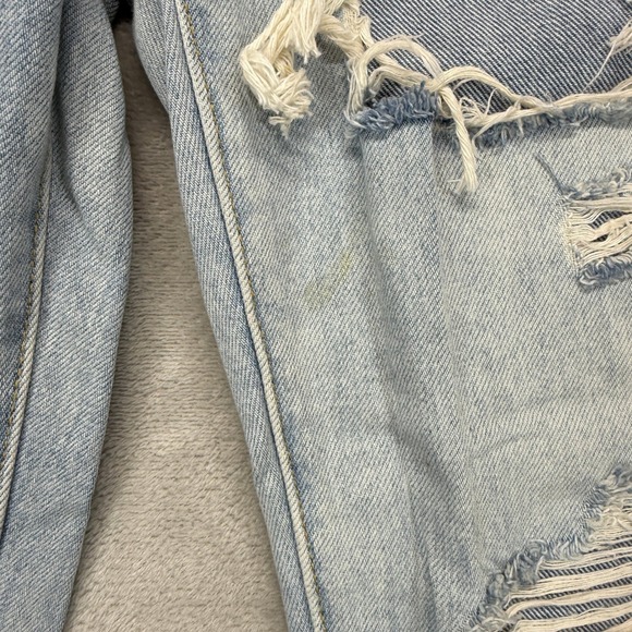 KanCan Jean Women 7/27 Darel Ultra High Rise Paperbag Mom Distressed Light Denim - Picture 6 of 16